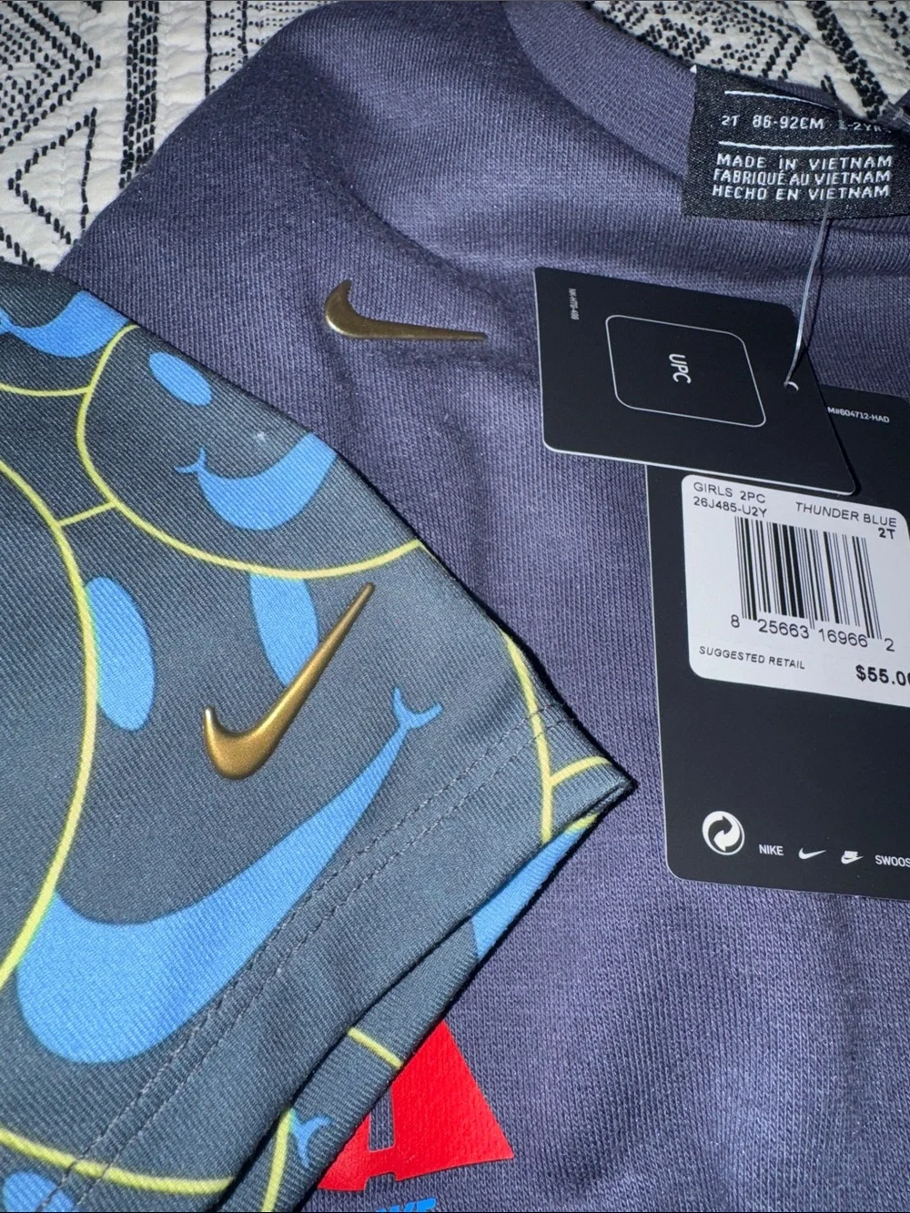 Girls Nike 2 Piece Set Thunder Blue 26J485-U27 Size 2T NWT